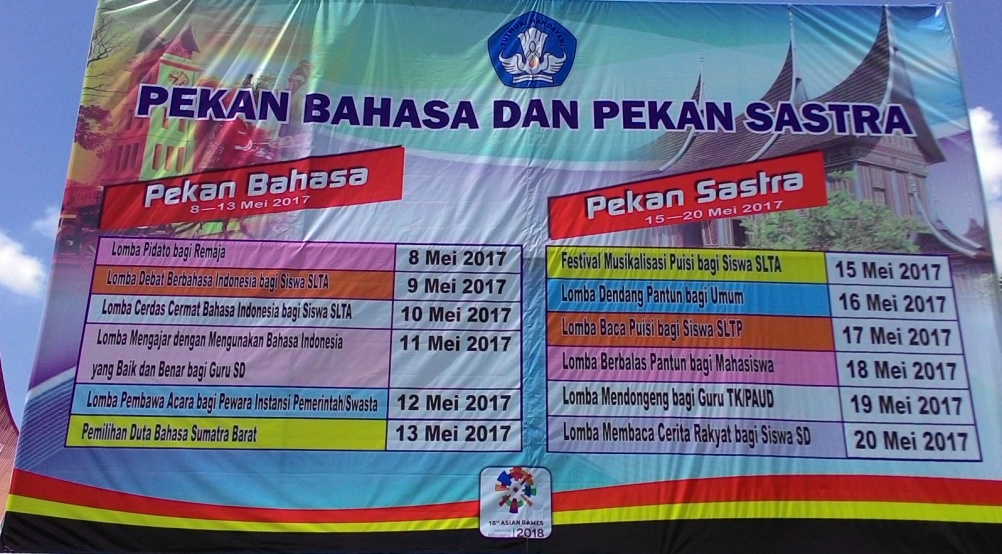 Pekan Bahasa dan Sastra Balai Balai Bahasa Sumatra Barat Tahun 2017